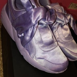 **New In Box Fenty Silk Lavender Bow Sneakers
